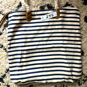 Summer and Rose Large Striped Bag - lined